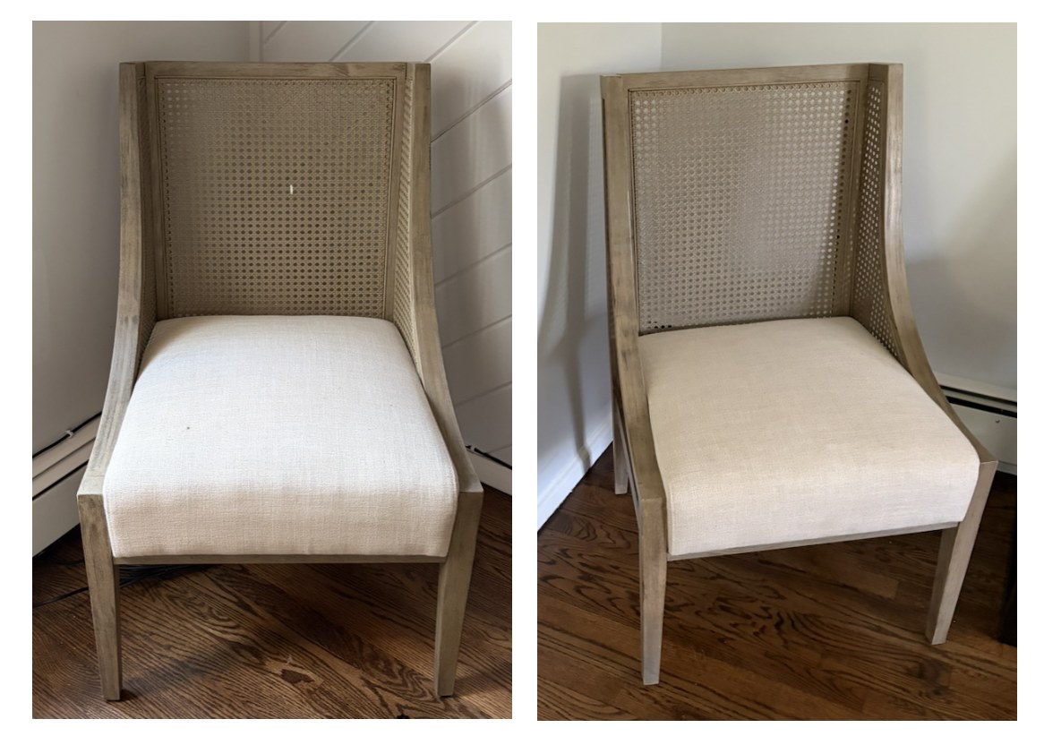 Pair of Cane Back Accent Chairs - Greywash Wood