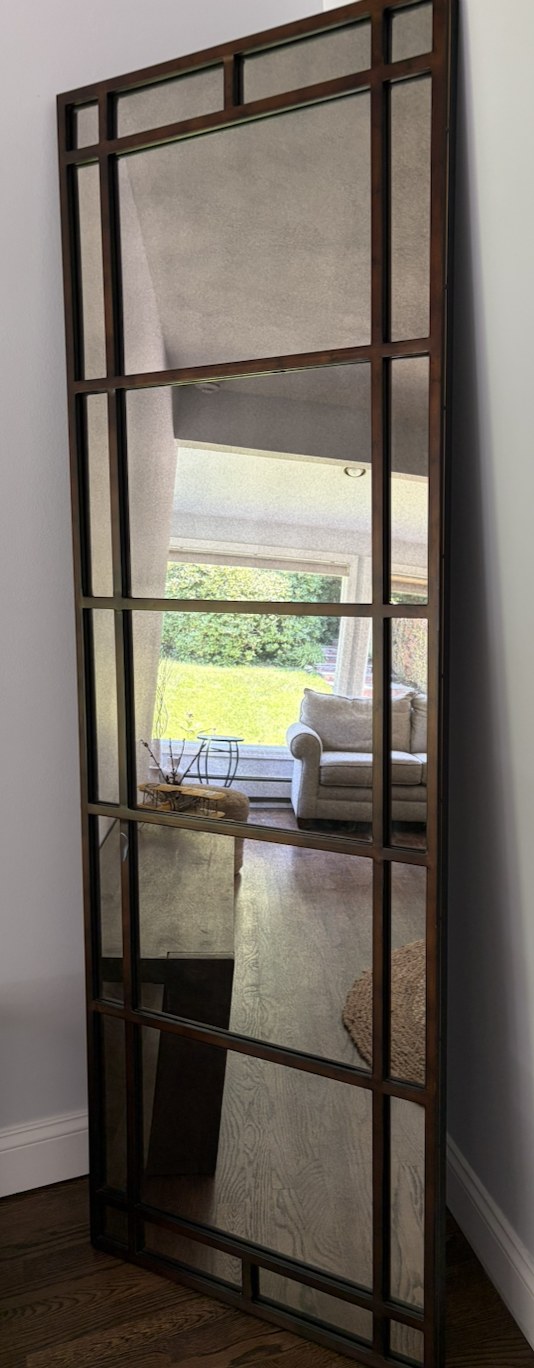 Pottery Barn Full-Length Metal Grid Leaning Floor Mirror